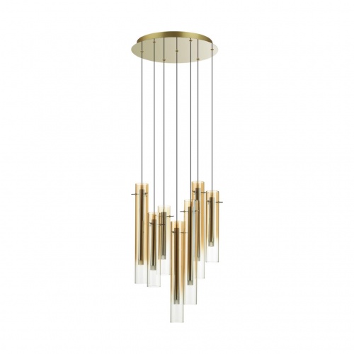 5061/32LB PENDANT ODL24 000 золотой/янтарный/металл/стекло Люстра каскадная LED 7*4W 3000K SHINY 5061/32LB PENDANT ODL24 000 золотой/янтарный/металл/стекло Люстра каскадная LED 7*4W 3000K SHINY