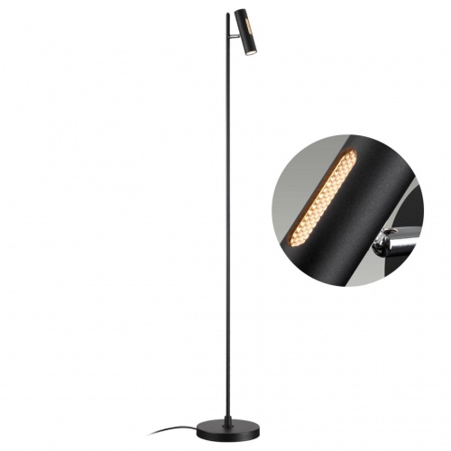 ODEON LIGHT 6643/5FL HIGHTECH ODL24 303 черный/металл/акрил Напольный светильник (выкл. и диммер на корпусе) IP20 LED 6W 3000K 220V MALI