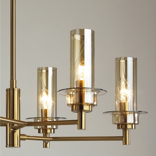 LUMION 6554/6C CLASSI LN26 097 бронза/коньячный/металл/стекло Люстра потолочная E14 6*40W 220V MADONNA фото 5