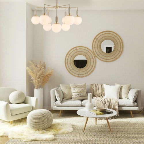 LUMION 6580/9C CLASSI LN26 36 французское золото, серый/белый металл, керамика/стекло Люстра потолочная E14 9*40W 220V VIVIEN фото 4