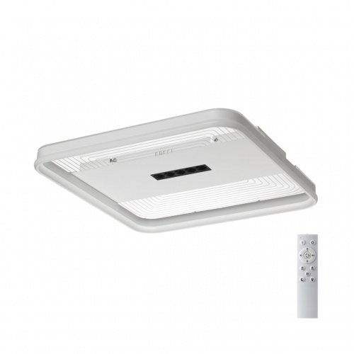 7664/110LS MITRA LED SN 559 Светильник пластик/белый LED (110Вт+7Вт) 3650-4750K 480х480 IP20 пульт ДУ SOLAR