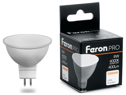 Лампа светодиодная Feron LB-1606 GU5.3 6Вт 4000K 38084 фото 2