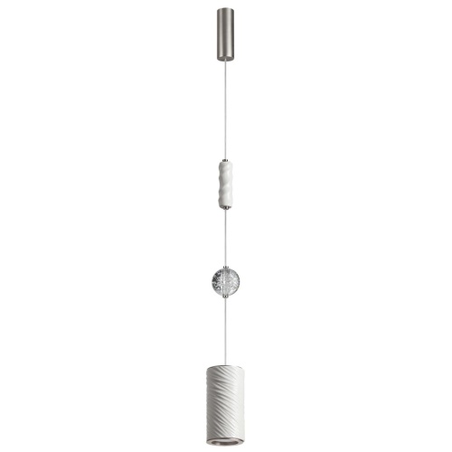 ODEON LIGHT EXCLUSIVE 5451/18L L-VISION ODL_EX26 017 белый/никель/металл/керамика/хрусталь/акрил Подвес LED 18W 2000К/3000K/4000K RIVIERA