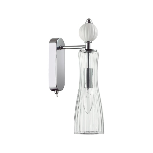 LUMION 8268/1W NEOCLASSI LN26 159 хром/белый/прозрачный, металл/керамика/стекло Бра Е14 1*40W 220V EMILY