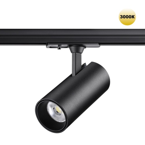 NOVOTECH 359161 PORT NT23 238 черный Светильник трековый однофазный трехжильный IP20 LED 24W 220V 3000К 2300Лм SELENE