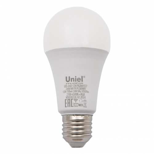 Лампа светодиодная с управлением через Wi-Fi Uniel E27 12Вт 2700 - 6500K UL-00011654 фото 8 Лампа светодиодная с управлением через Wi-Fi Uniel E27 12Вт 2700 - 6500K UL-00011654 фото 8