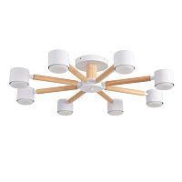 LUMION 8306/8C COMFI LN26 333 белый, дерево/металл Светильник потолочный GX53 LED 8*7W 220V VUDI