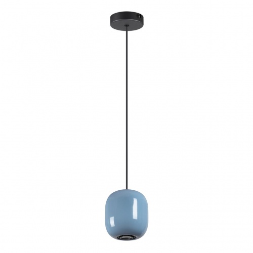 ODEON LIGHT 5053/1B PENDANT ODL24 375 черный/голубой/металл Подвес GU10 LED 4W OVALI