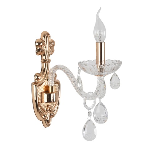 LUMION 8376/1W CLASSI LN26 088 золото/прозрачный, металл/хрусталь Бра E14 40W 220V ALISSA