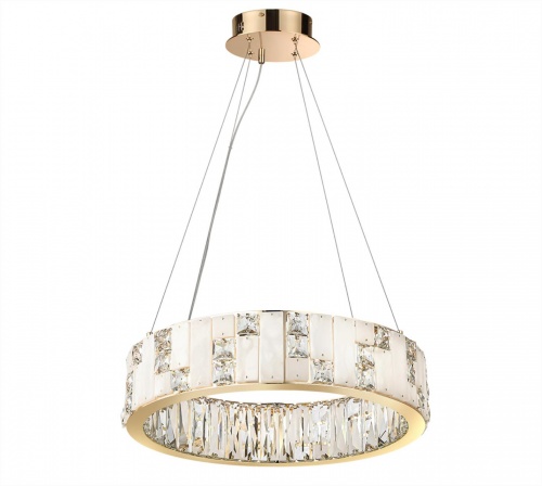 ODEON LIGHT 5072/60L HALL ODL24 597 золото/прозрачный/белый/металл/хрусталь/алебастр Люстра LED 46W 3700K CROSSA