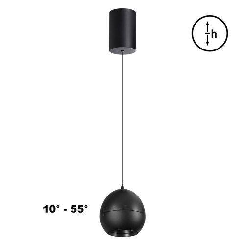 NOVOTECH 359342 OVER NT24 374 черный Светильник подвесной с механизмом регулировки высоты, провод 2м IP20 LED 7W 3000K 760Лм 170-265V SFERO