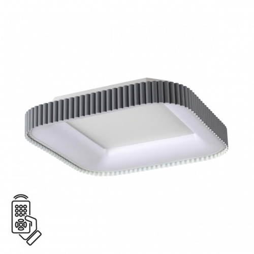 SONEX 7769/56L AVRA LED SN 578 Светильник металл/белый/серый LED (56Вт+14Вт) 3000-6000K 500х500 IP43 пульт ДУ+подсветка SHARMEL