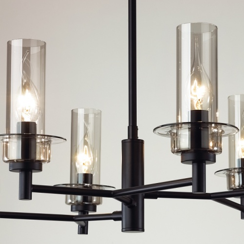 LUMION 6555/6C CLASSI LN26 099 черный/дымчатый/металл/стекло Люстра потолочная E14 6*40W 220V MADONNA фото 4