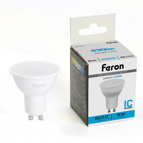 Лампа светодиодная Feron LB-24 GU10 5Вт 6400K 51217 фото 5 Лампа светодиодная Feron LB-24 GU10 5Вт 6400K 51217 фото 5