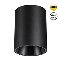 NOVOTECH 359422 OVER NT24 430 черный Светильник накладной влагозащищённый IP54 LED 15W 170-265V 3000К 1350Лм RECTE