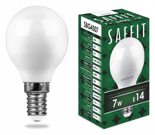 Лампа светодиодная Feron Saffit SBG4507 E14 7Вт 6400K 55123 Лампа светодиодная Feron Saffit SBG4507 E14 7Вт 6400K 55123