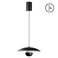 NOVOTECH 359336 OVER NT24 376 черный Светильник подвесной с механизмом регулировки высоты, провод 2м IP20 LED 4W вниз/3W вверх 760Лм 3000K 170-265V IMAN