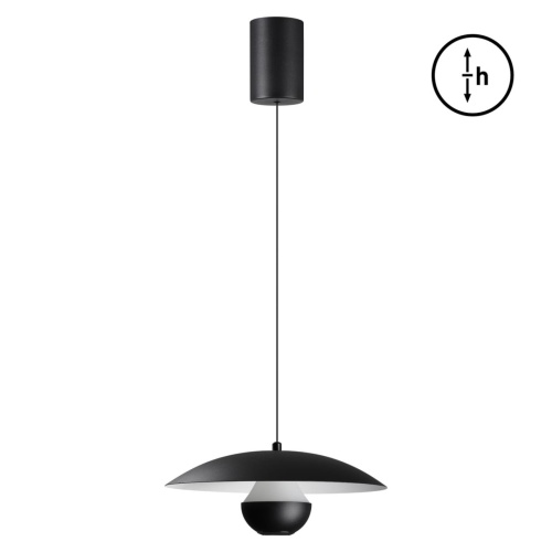 NOVOTECH 359336 OVER NT24 376 черный Светильник подвесной с механизмом регулировки высоты, провод 2м IP20 LED 4W вниз/3W вверх 760Лм 3000K 170-265V IMAN