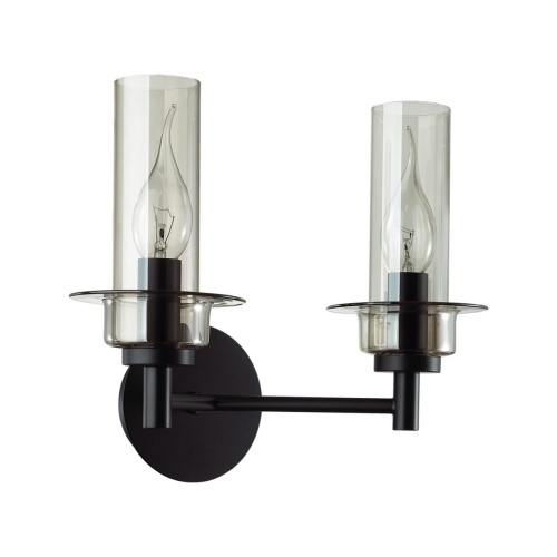 LUMION 6555/2W CLASSI LN26 100 черный/дымчатый/металл/стекло Бра E14 2*40W 220V MADONNA