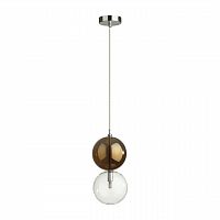 ODEON LIGHT 4980/1B PENDANT ODL22 000 хром/коричневый/стекло Подвес G9 1*40W TWIXY