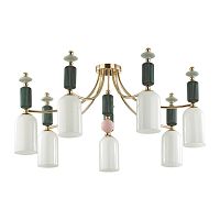 ODEON LIGHT EXCLUSIVE 4861/7C CLASSIC ODL_EX21 128 золото/разноцветн./керамика/стекло Люстра потолочная E14 7*40W CANDY