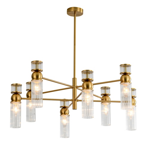 LUMION 8276/8 MODERNI LN26 162 латунь/прозрачный, металл/стекло Люстра Е14 8*40W 220V DENVER фото 3