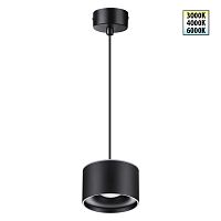 NOVOTECH 358968 OVER NT22 352 черный Светильник накладной с переключ. цв. температуры, провод 2м IP20 LED 3000К\4000К\6000К 12W вниз + 3ВW вверх 110-265V GIRO