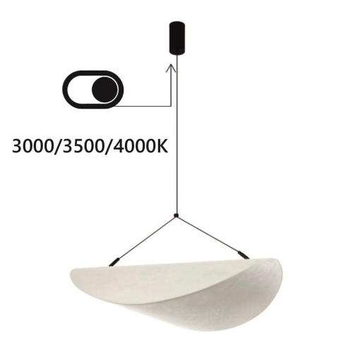 ODEON LIGHT 7067/36L L-VISION ODL25 191 Подвесной светильник металл/нетканный шелк/черн IP20 LED 30W 3000/3500/4000K 220V SILK