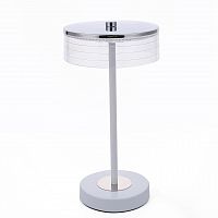 LUMION 8252/1TL LEDIO LN26 531 серебро/белый/прозрачный, металл/акрил Настольная лампа LED 7W 4000К 220V SATIANA