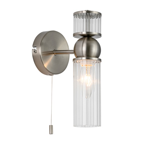 LUMION 8277/1W MODERNI LN26 163 сатин никель/прозрачный, металл/стекло Бра Е14 1*40W 220V DENVER фото 6