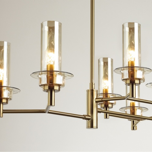 LUMION 6554/8C CLASSI LN25 000 бронза/коньячный/металл/стекло Люстра потолочная E14 8*40W 220V MADONNA фото 4