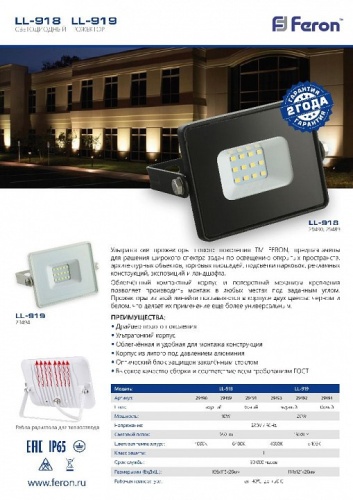 Настенно-потолочный прожектор Feron Saffit LL-918 29491 фото 2 Настенно-потолочный прожектор Feron Saffit LL-918 29491 фото 2