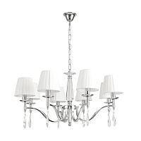 LUMION 8316/8 CLASSI LN26 057 хром/белый, металл/хрусталь/текстиль Люстра E14 8*40W 220V MAGDA