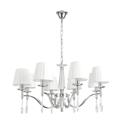 LUMION 8316/8 CLASSI LN26 057 хром/белый, металл/хрусталь/текстиль Люстра E14 8*40W 220V MAGDA