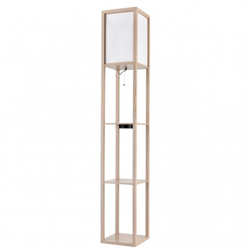 LUMION 8091/1F COMFI LN26 459 дерево/белый, дерево/текстиль Торшер Е27 1*60W 220V PRACTIC