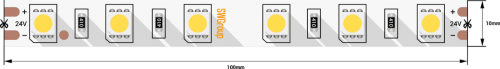 Лента светодиодная стандарт 5050, 60 LED/м, 14,4 Вт/м, 24В , IP65, Цвет: Теплый белый Лента светодиодная стандарт 5050, 60 LED/м, 14,4 Вт/м, 24В , IP65, Цвет: Теплый белый
