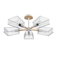 LUMION 8246/5C COUNTY LN25 000 белый, металл/дерево Люстра потолочная Е27 5*60W 220V IRMA