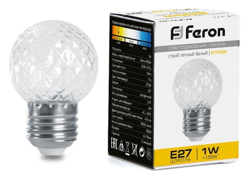 Лампа светодиодная Feron LB-377 E27 1Вт 2700K 38208 фото 2