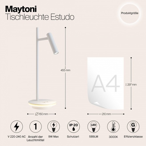 Настольная лампа офисная Maytoni Estudo Z010TL-L8W3K фото 2