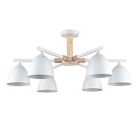 LUMION 8095/6C MODERNI LN26 340 белый/белый металл, дерево/металл Люстра потолочная Е27 6*60W 220V COLANGE