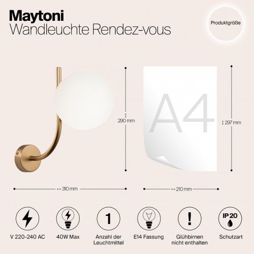 Бра Maytoni Rendez-vous MOD109WL-01BS фото 3 Бра Maytoni Rendez-vous MOD109WL-01BS фото 3