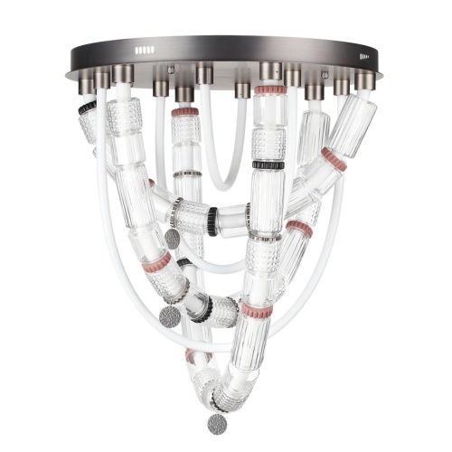 ODEON LIGHT EXCLUSIVE 5456/80CL L-VISION ODL_EX26 045 темный сатин.никель/терракот/черный Люстра потолочная LED 80W 4000K COLLIER