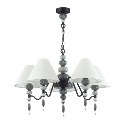 ODEON LIGHT EXCLUSIVE 4896/5 MODERN ODL_EX23 107 черный матов./серый/молочный металл/керамика/ткань Люстра E14 5*40W SOCHI
