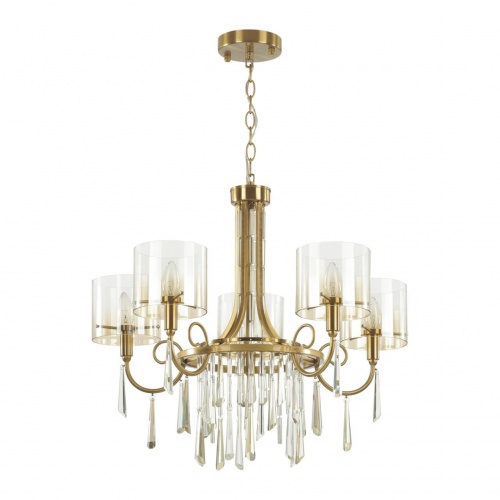 ODEON LIGHT EXCLUSIVE 4886/5 HALL ODL_EX23 153 бронзовый/янтарн./металл/стекло Люстра E14 5*40W NICOLE