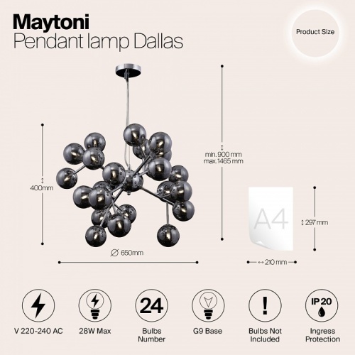 Подвесная люстра Maytoni Dallas MOD545PL-24G фото 6 Подвесная люстра Maytoni Dallas MOD545PL-24G фото 6