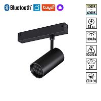 NOVOTECH 359959 PORT NT25 222 черный Трековый св-к диммир. со сменой цв.температуры, пульт ДУ/Tuya Smart Life IP20 LED 18W 3000-6000K 90-240V VECTOR