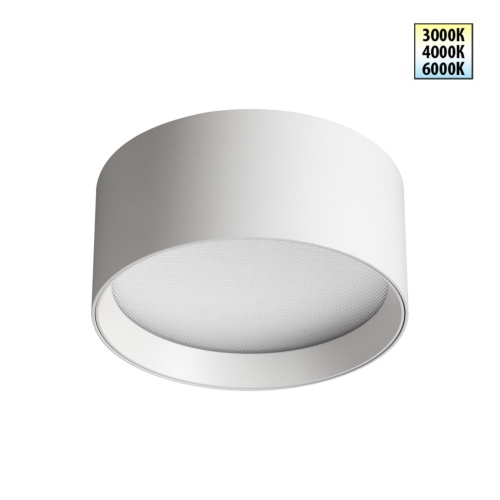 NOVOTECH 359596 OVER NT25 392 белый Светильник накладной светодиодный с переключ. цв. температуры IP20 LED 18W 220-240V 3000К\4000К\6000К ORBIS