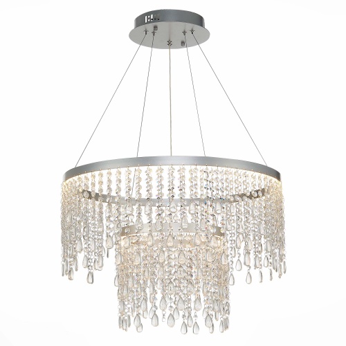 SL6201.103.55 Люстра подвесная ST-Luce Серебристый/Прозрачный LED 1*55W 3000K/4000K/6000K