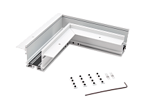 Коннектор угловой потолочный встраиваемый SY Белый Муар SY-601901-RC-CN-1-WHMR- PCB Серебро