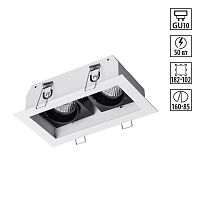 NOVOTECH 370713 SPOT NT20 546 белый/черный Светильник встраиваемый карданный IP20 GU10 2*50W 220V GESSO